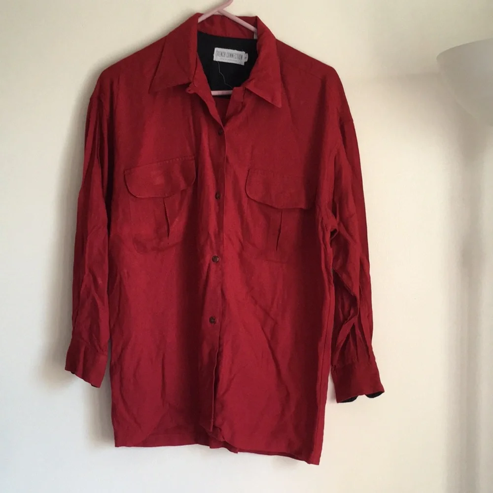 NWOT French Connection 100% Rayon Long Sleeve Blouse - Picture 2 of 4